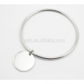 Wholesale Casual shiny high polish silver Charm bangle bracelets for women